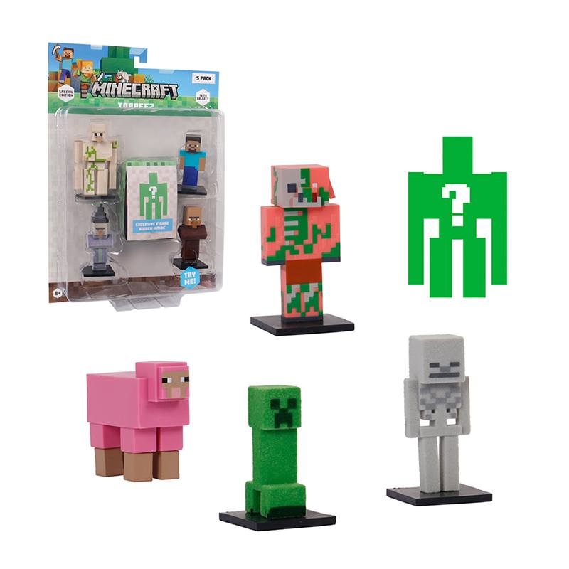 Minecraft Toppeez Pack 5 Figuras com Steve - Imagem 1