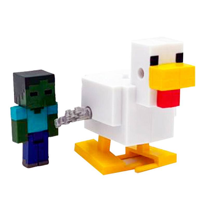 Minecraft Figura Bebé Zombie y Jinete Avícola con movimiento
