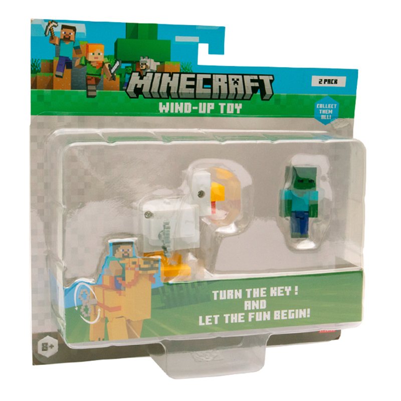 Minecraft Figura Bebé Zombie y Jinete Avícola con movimiento - Imagen 1