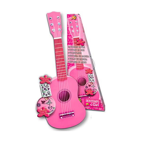 Guitarra Madera Rosa 55cm con Stickers - Imatge 1
