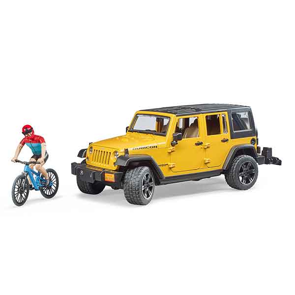 Bruder 2543 Jeep Wrangler Rubicon con Ciclista con Bicicleta - Imagen 1