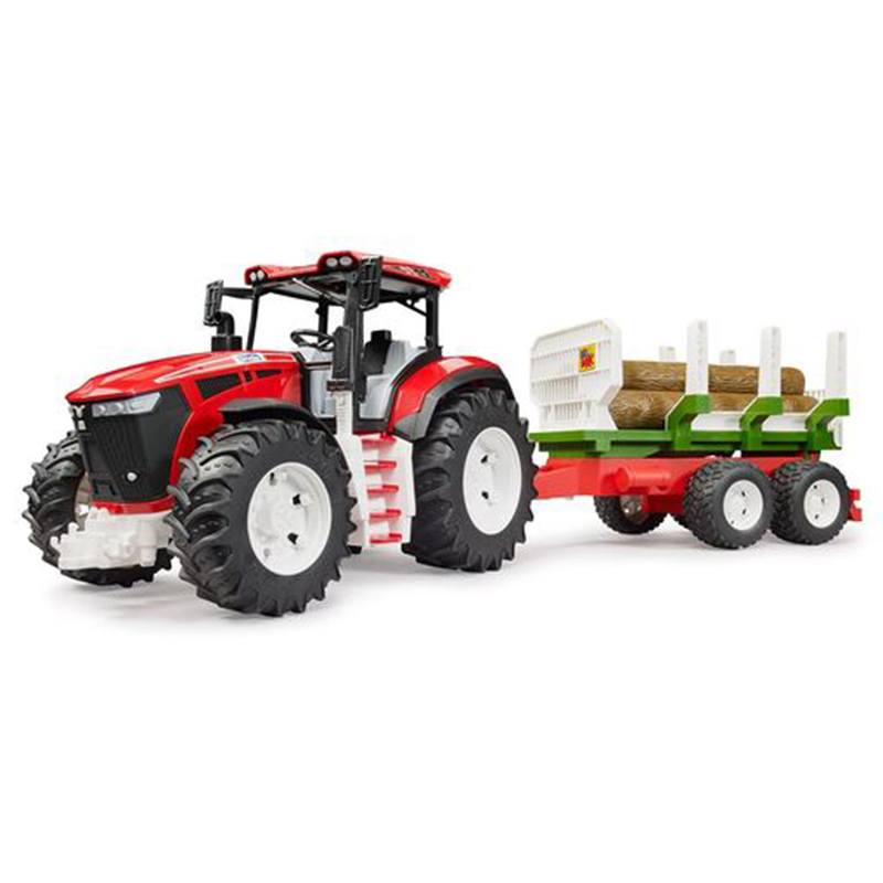Bruder Roadmax - Tractor con remolque y 3 troncos