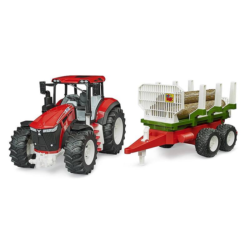 Bruder Roadmax - Tractor con remolque y 3 troncos - Imagen 1