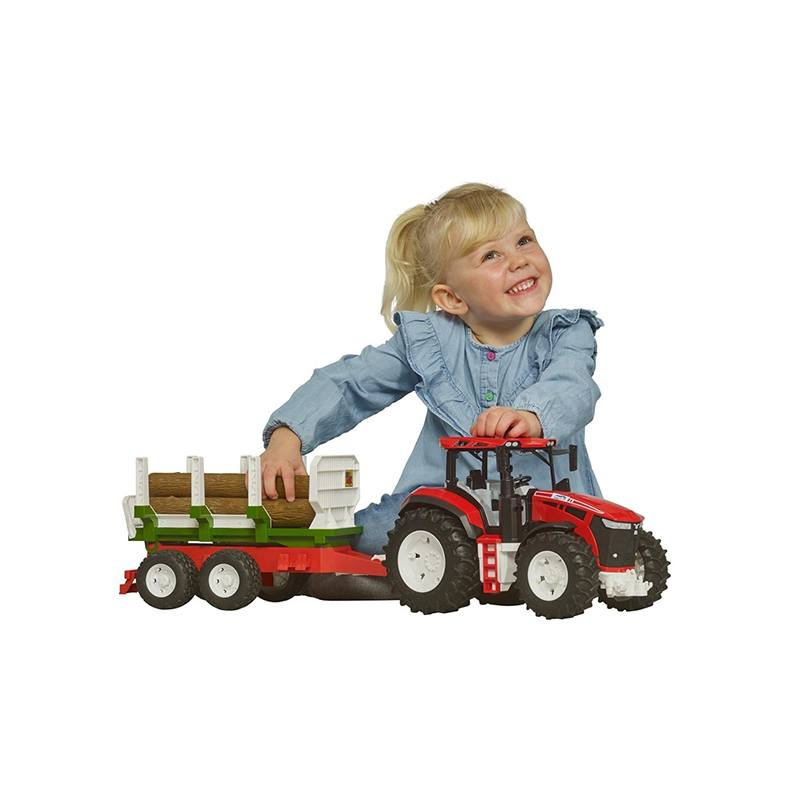 Bruder Roadmax - Tractor con remolque y 3 troncos - Imagen 2