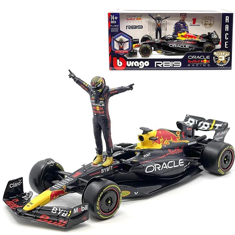 Burago Carro Red Bull F1 Oracle Racing RB19 com piloto 1:24