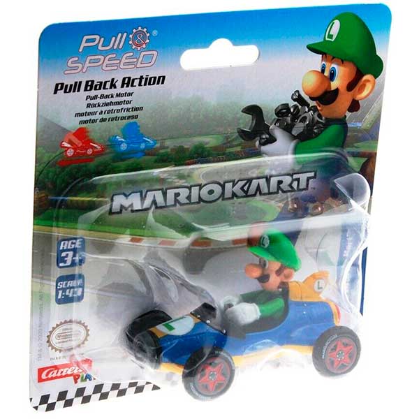 Carrera Coche PullSpeed Mario Kart Luigi - Imagen 1