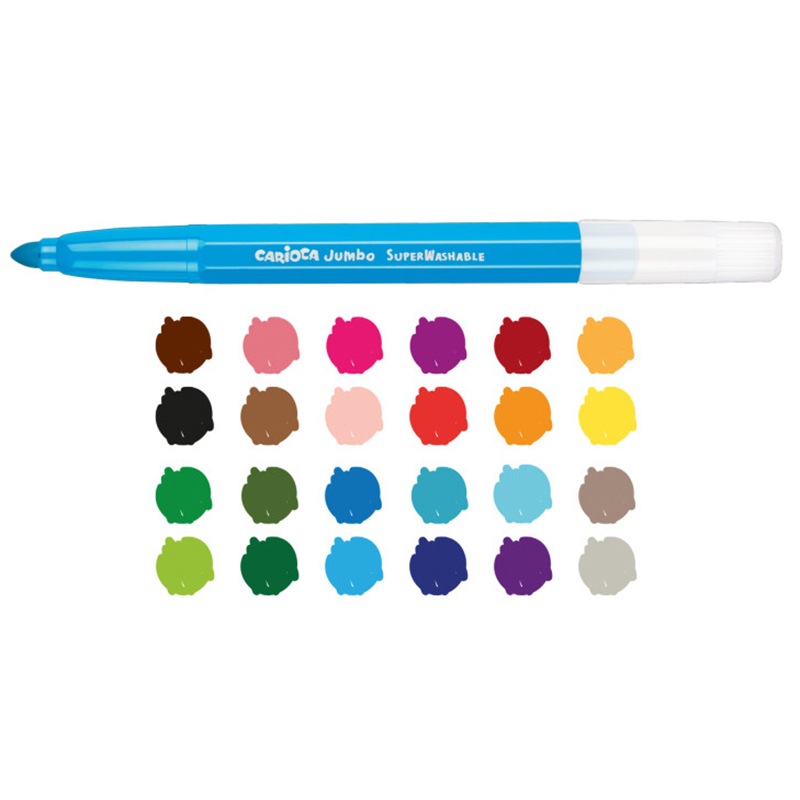 Carioca Caixa Premium 30 Marcadores Ponta Maxi Jumbo - Imagem 1