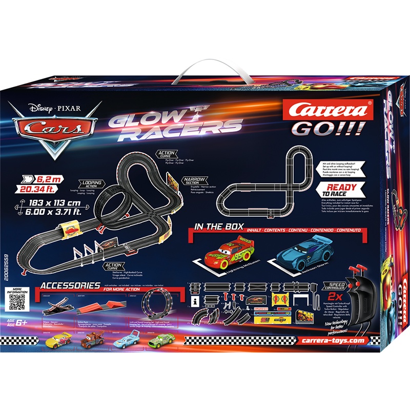 Carrera Go!!! Disney Pixar Cars Circuito Glow Racers - Imagem 1