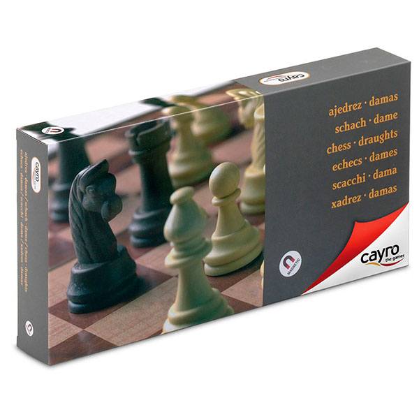 Jogos de mesa Xadrez e Damas 2 em 1 Madeira