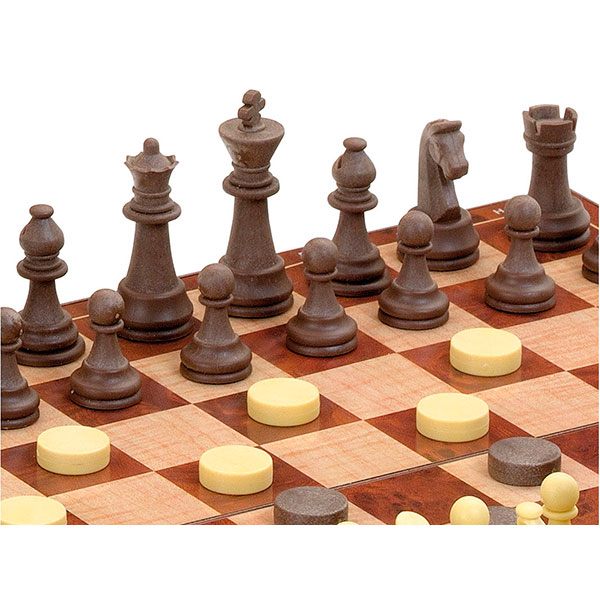 Jogo de Tabuleiro Xadrez e Damas Magnético N4 - Imagem 1