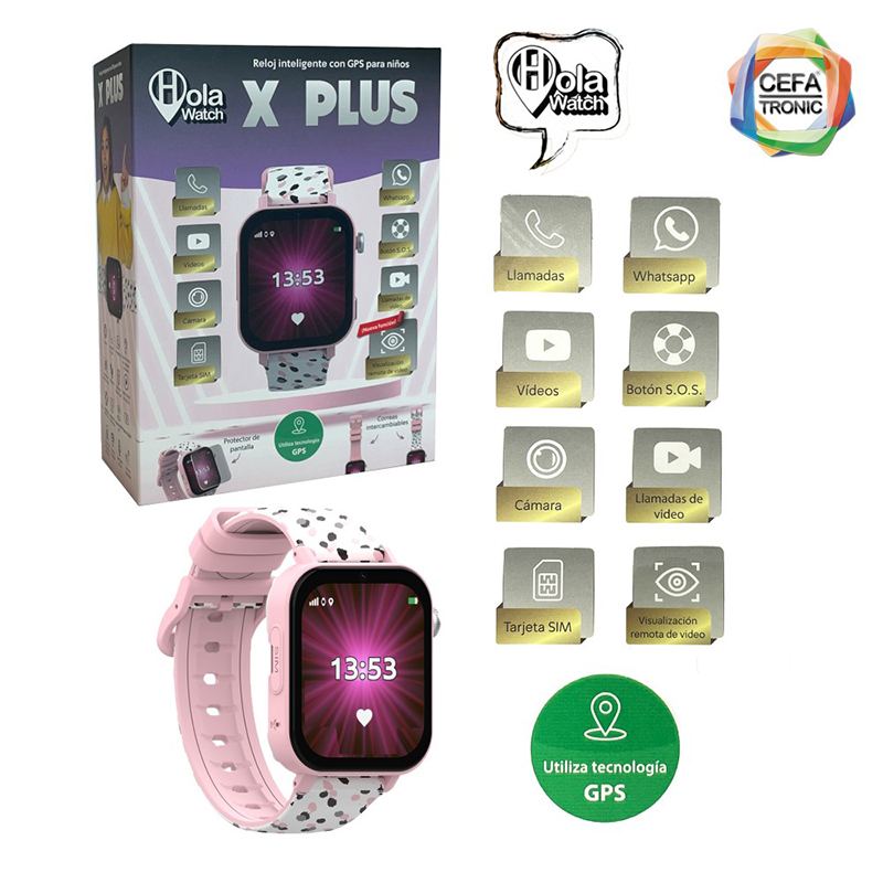 Reloj Inteligente Hola Watch X Plus Rosa Android - Imagen 4