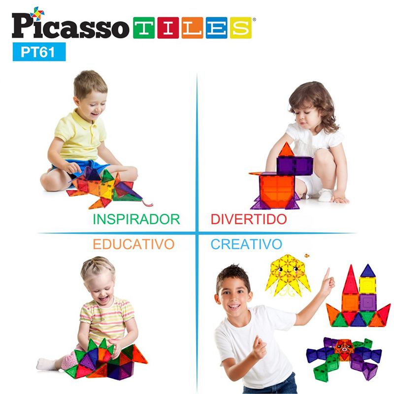 Picasso Tiles Blocos Magnéticos 61p - Imagem 2
