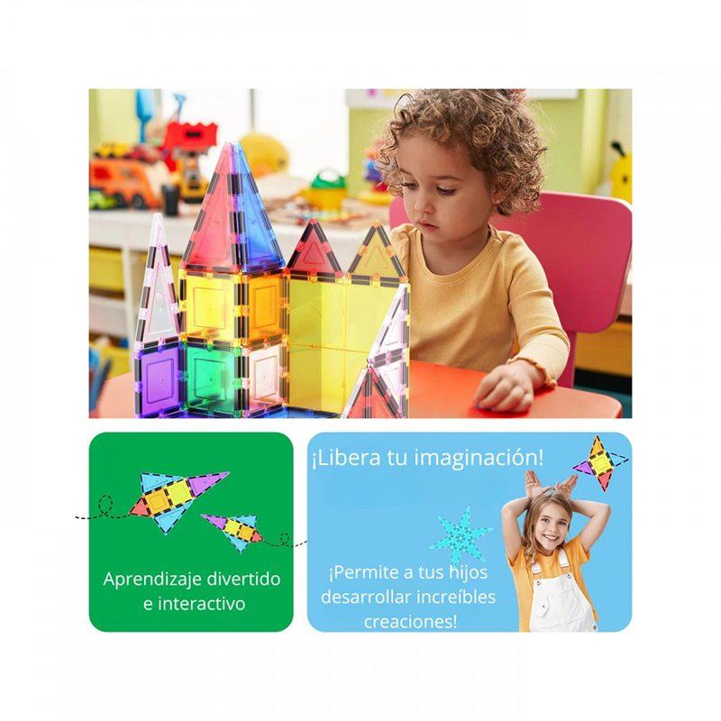 Picasso Tiles Blocos Magnéticos 61p - Imagem 5
