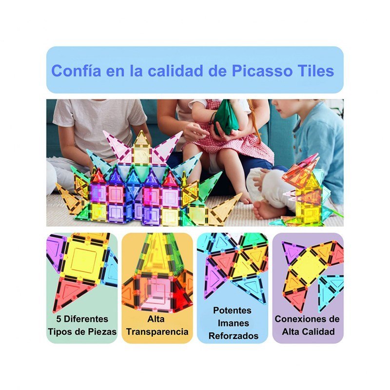 Picasso Tiles Blocos Magnéticos 61p - Imagem 8