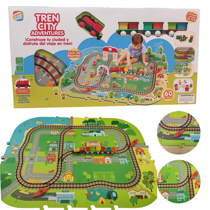 Comboio infantil City Aventuras com tapete
