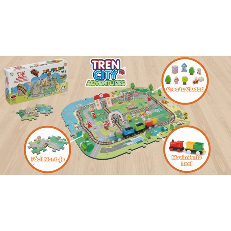 Comboio infantil City Aventuras com tapete - Imagem 3