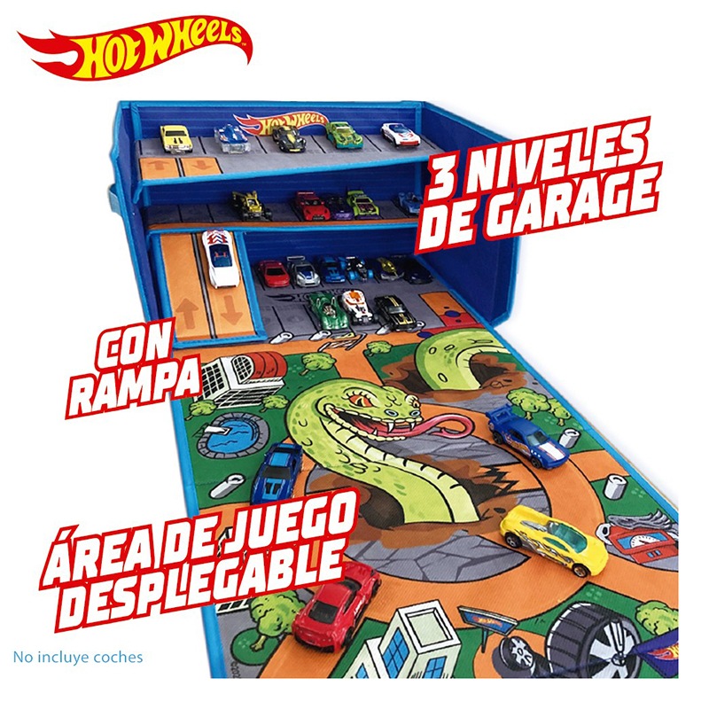 Hot Wheels Caja Organizadora de Coches con Pista y Área de Juego - Imagen 3