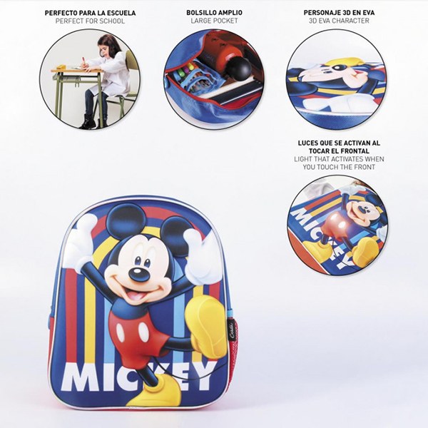 Mickey mochila infantil Luzes 3D - Imagem 3