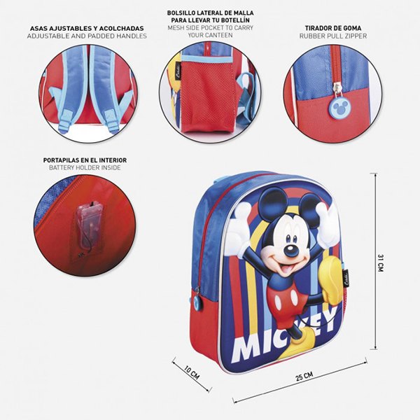 Mickey Mochila Infantil 3D Luces - Imagen 4