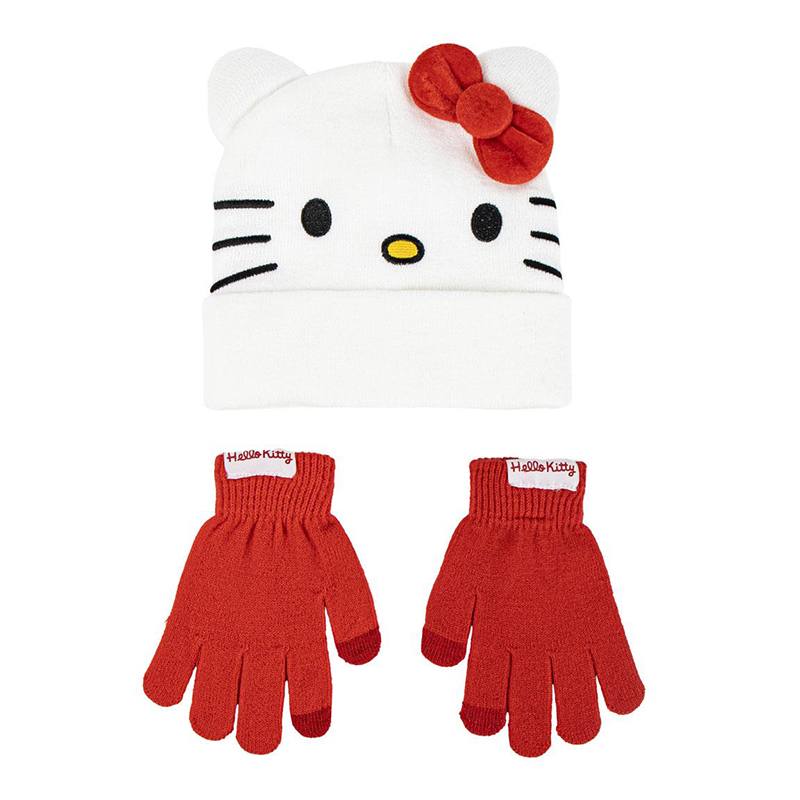 Hello Kitty Conjunto Gorro y Guantes