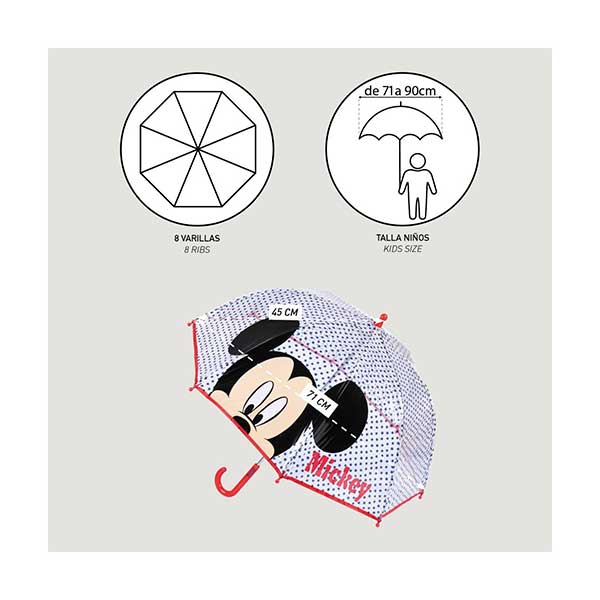 Mickey Paraguas Manual Burbuja - Imagen 1