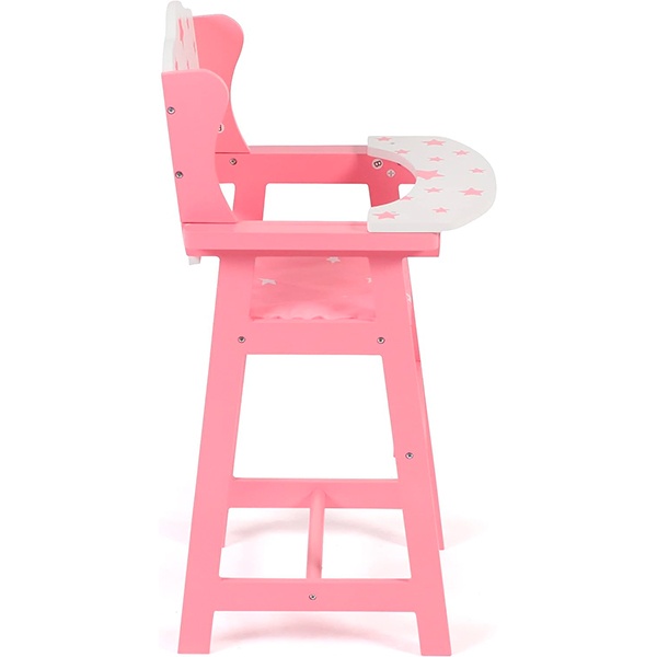 Cadeira Alta de Madeira Bonecas Pink Stars - Imagem 1