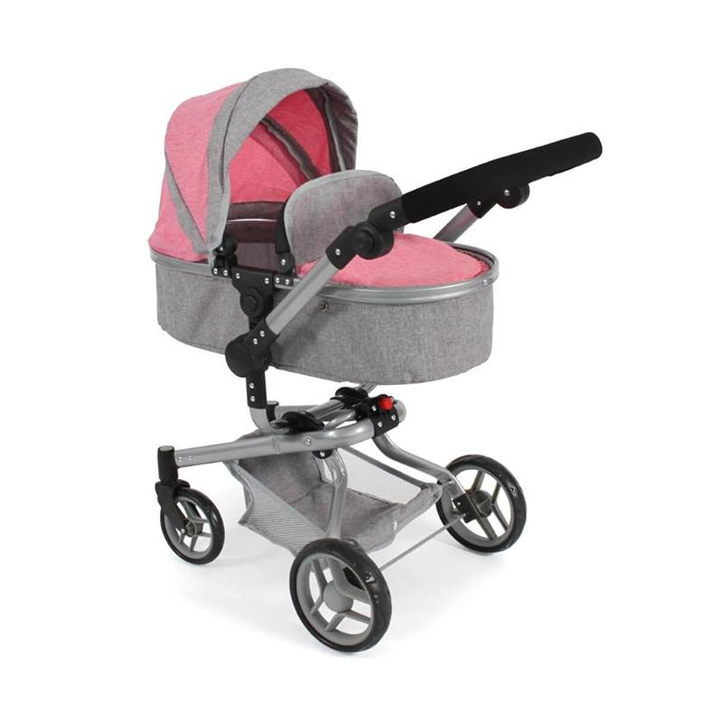 Cochecito para Muñecas Yolo 2 en 1 Gris y Rosa