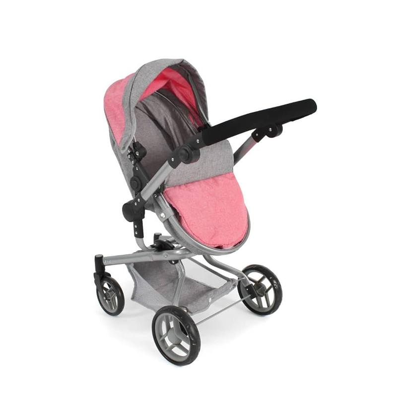 Cochecito para Muñecas Yolo 2 en 1 Gris y Rosa - Imagen 3