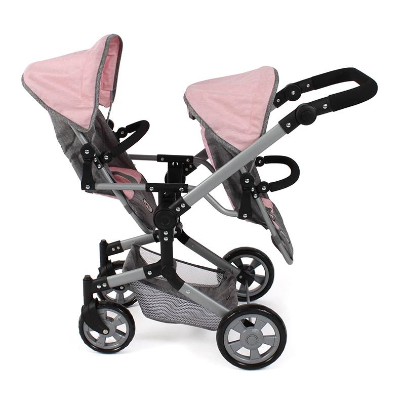Cochecito para Muñecas Linus Duo Gris y Rosa - Imagen 1