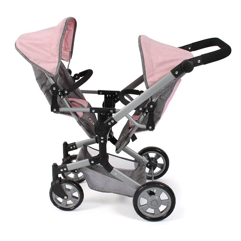 Cochecito para Muñecas Linus Duo Gris y Rosa - Imagen 4