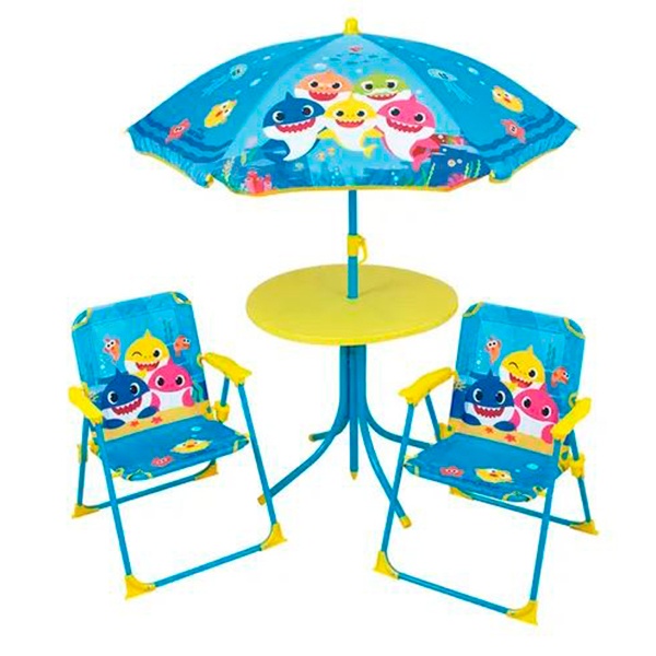 Baby Shark Mesa, cadeiras e guarda-sol para crianças - Imagem 1