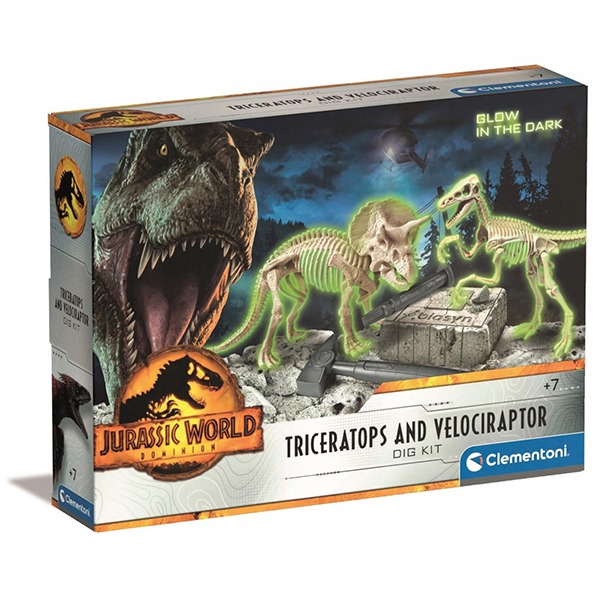 Jurassic World Velociraptor & Triceratops - Imagen 1