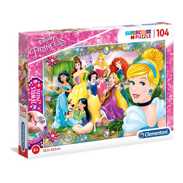 Puzzle Infantil 104 Jewel Princesas - Imagem 1