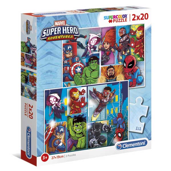 Puzzle 2x20p Super Hero Adventures - Imagen 1