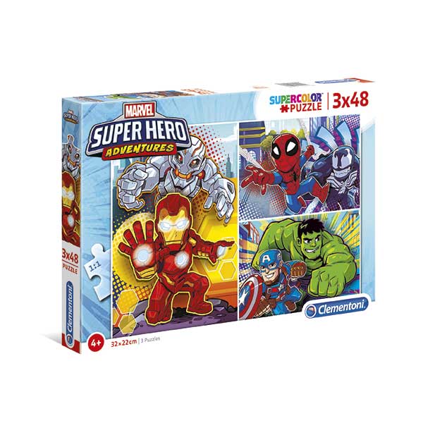 Marvel Puzzle 3x48p Super Hero - Imagem 1