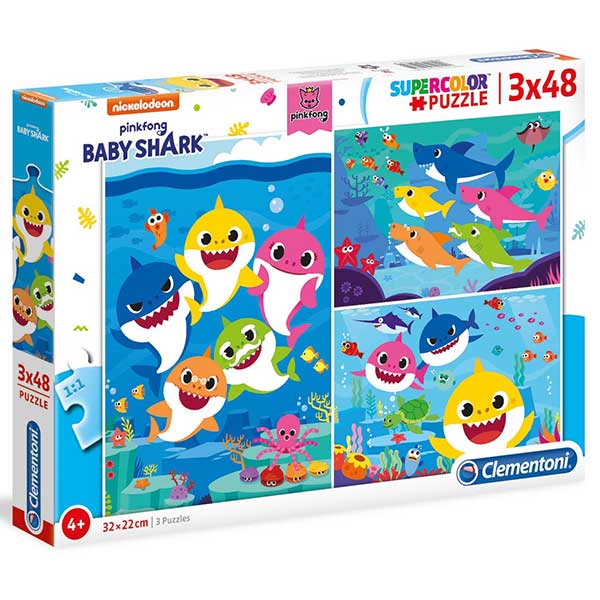 Baby Shark Puzzle 3x48p - Imagen 1