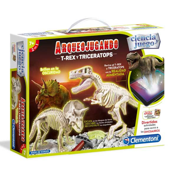 Arqueologia T-Rex y Triceratops Fluorescente - Imagen 1