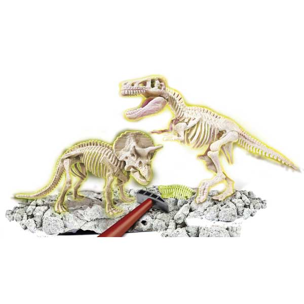 Arqueologia T-Rex e Triceratops Fluorescente - Imagem 1