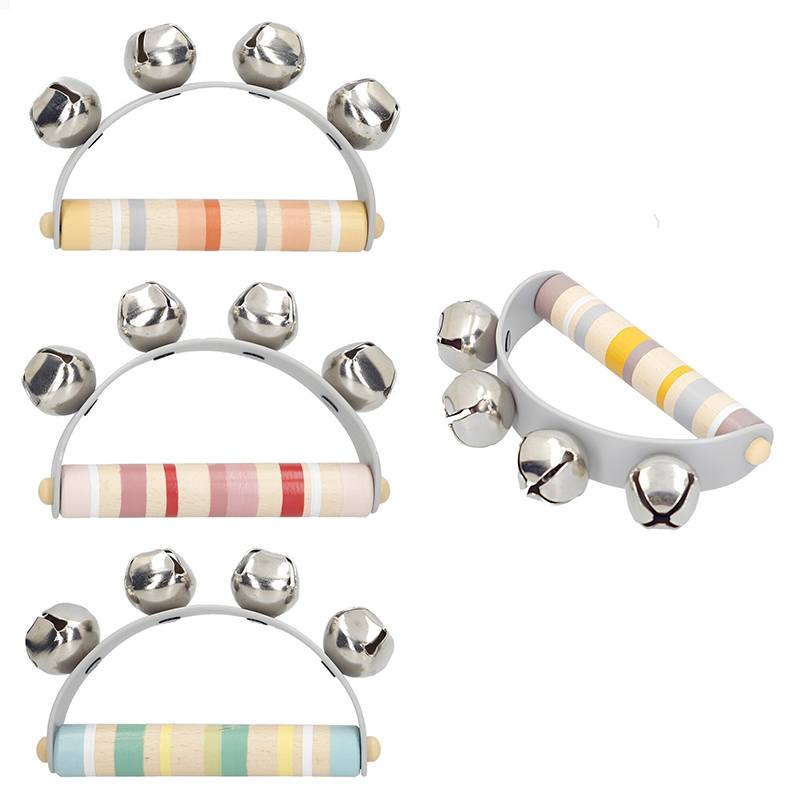 Cascabel de madera infantil colores - Imagen 1