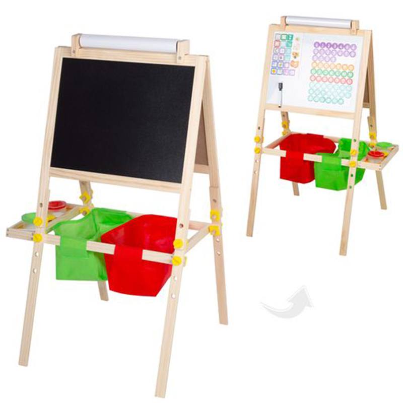 Pizzarra infantil de madera 3en1 con accesorios 93cm - Imagen 1