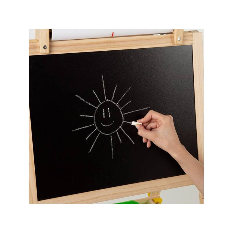 Pizzarra infantil de madera 3en1 con accesorios 93cm - Imagen 4