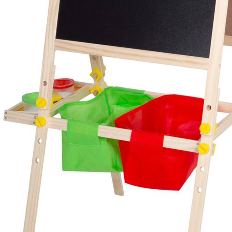 Pizzarra infantil de madera 3en1 con accesorios 93cm - Imagen 6