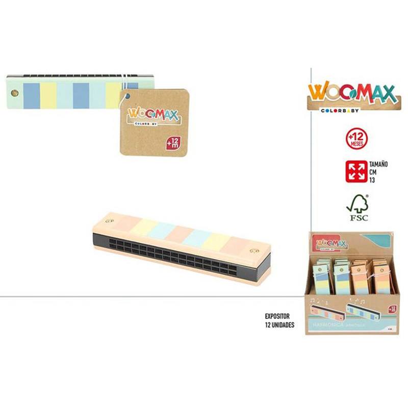 Armónica de madera infantil colores - Imagen 1