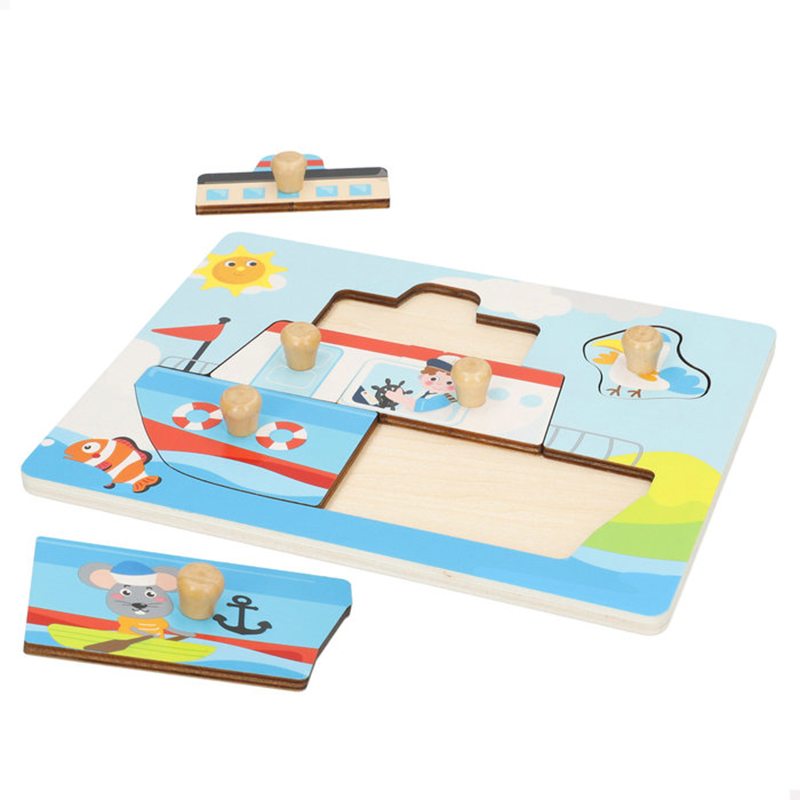 Puzzle 6p encajable Madera Vehículos - Imagen 1