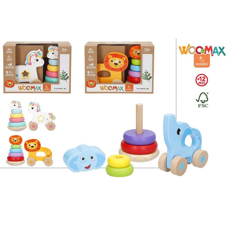 Arrastre y apilable de madera infantil - Imagen 2