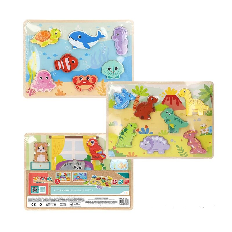 Puzzle Encastre de Fusta Animals 7 Figures