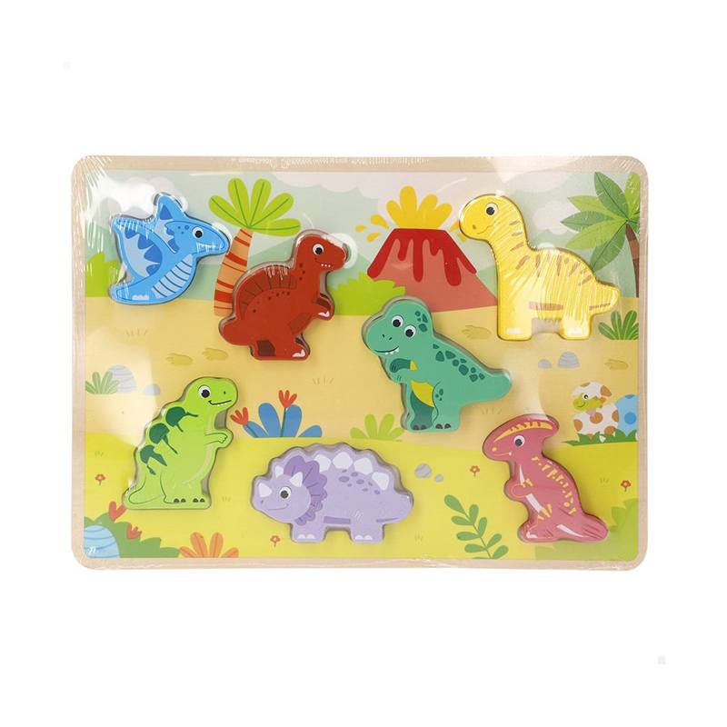 Puzzle Encaixe de Madeira Animais 7 Figuras - Imagem 1