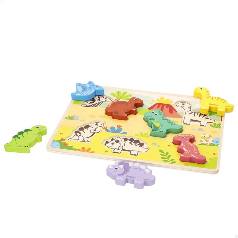 Puzzle Encaixe de Madeira Animais 7 Figuras - Imagem 2