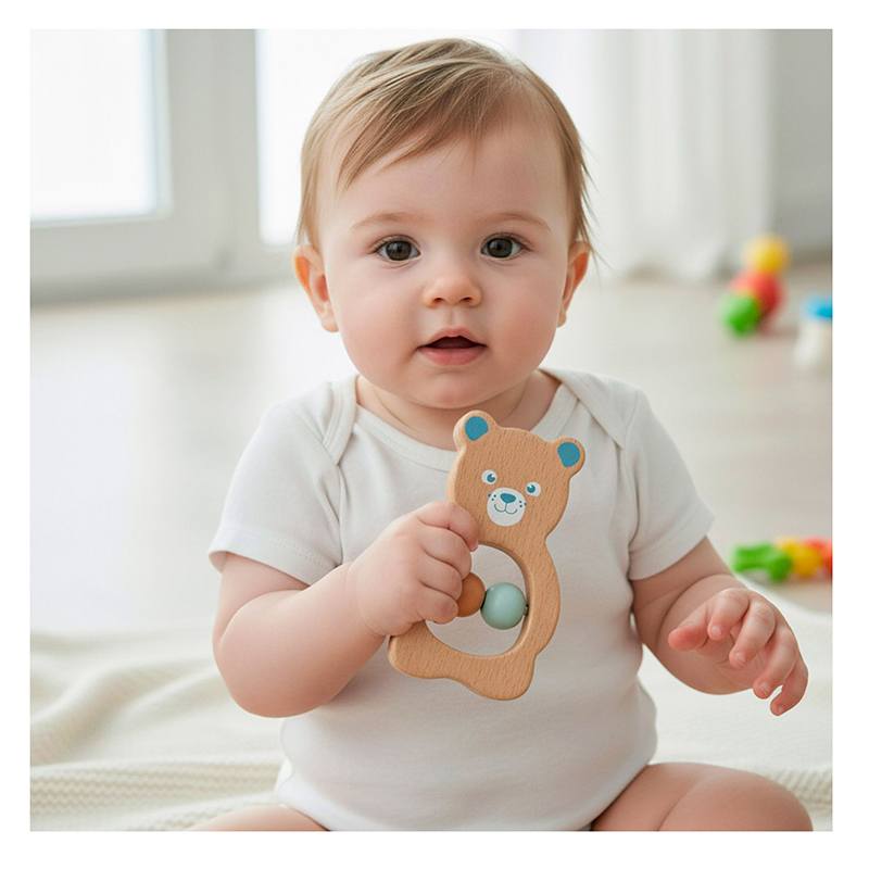 Set 4 Sonajeros de Madera - Imagen 1