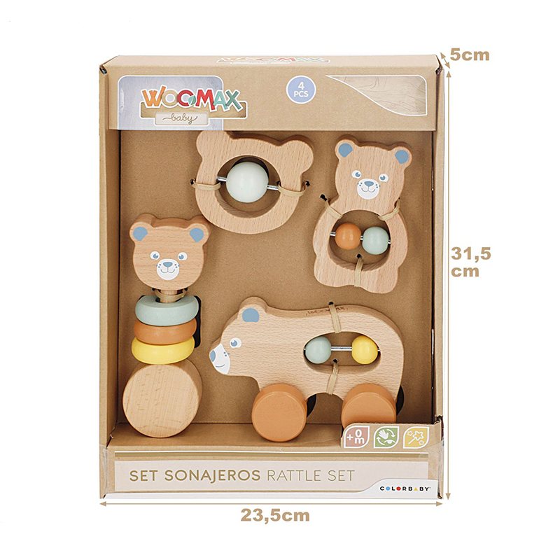 Set 4 Sonajeros de Madera - Imagen 4